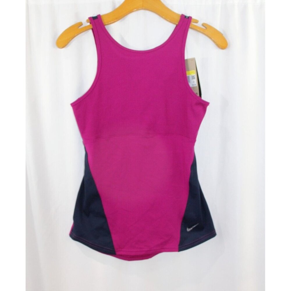 Nike Yoga Womens Pink Blue Cutout Back Tank Top S NWT
